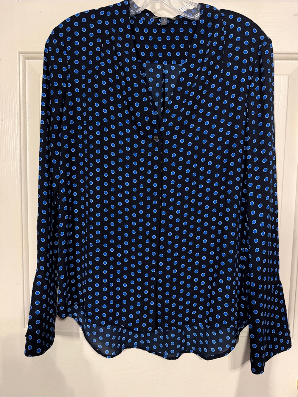 The Limited Black Blouse with Blue Polka Dots